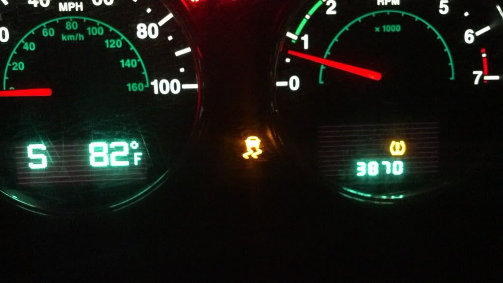 Panel Icon car with squiggly lines behind it, won't go away Jeep